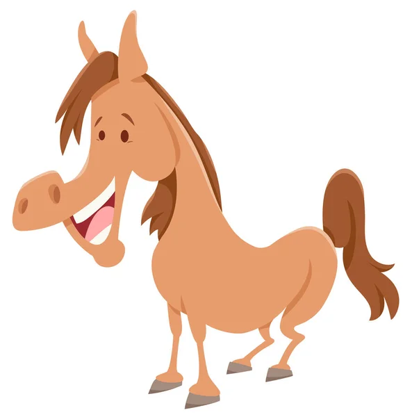 Caráter animal de fazenda de desenhos animados cavalo — Vetor de Stock
