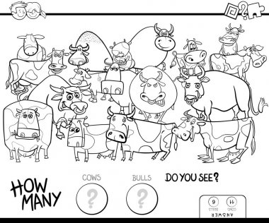 sayma inekler ve oyun renkli kitap bulls