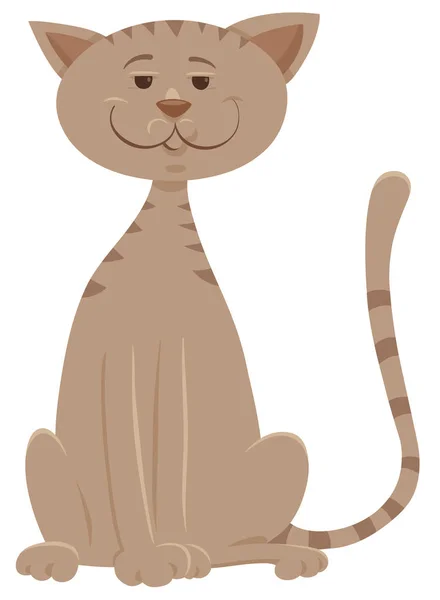 Funny beige cat cartoon animal character — Stock Vector
