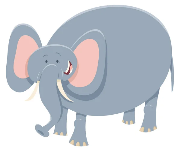 Personaje animal de safari elefante de dibujos animados — Vector de stock