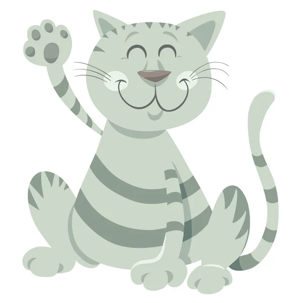 Funny tabby cat cartoon animal character — Stock Vector