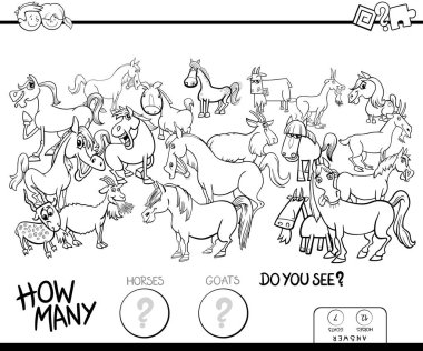 sayım at ve keçi oyun renkli kitap