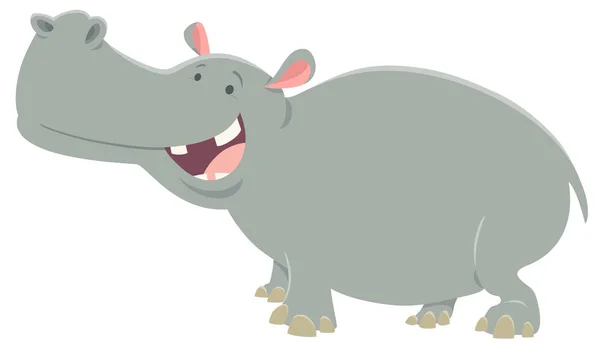Dibujos animados hipopótamo personaje animal — Vector de stock