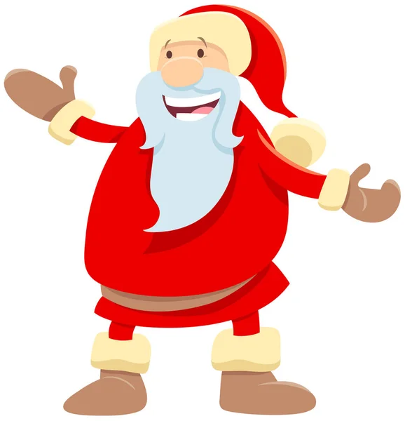 Divertido personaje de dibujos animados de Santa Claus con bastón — Archivo Imágenes Vectoriales