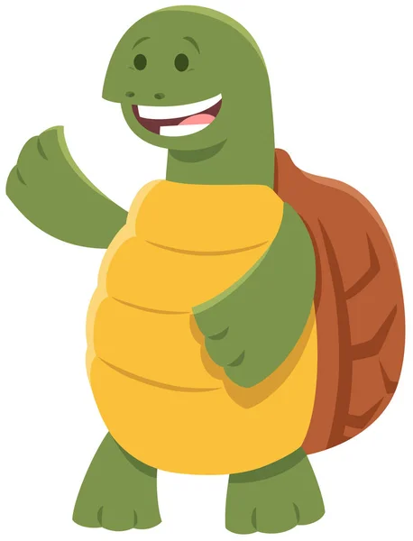Bonito tartaruga ou tartaruga personagem animal cômico — Vetor de Stock