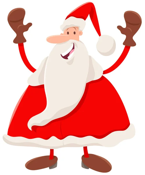 Happy Santa Claus cartoon character on Christmas — Stock Vector