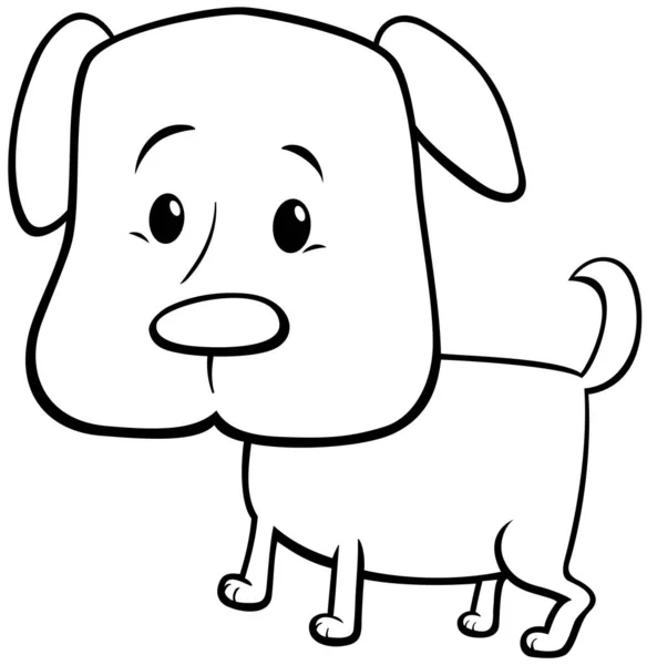 Dessin animé chiot chien personnage couleur livre page — Image vectorielle