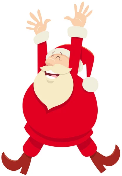 Heureux Père Noël personnage de dessin animé sur le temps de Noël — Image vectorielle