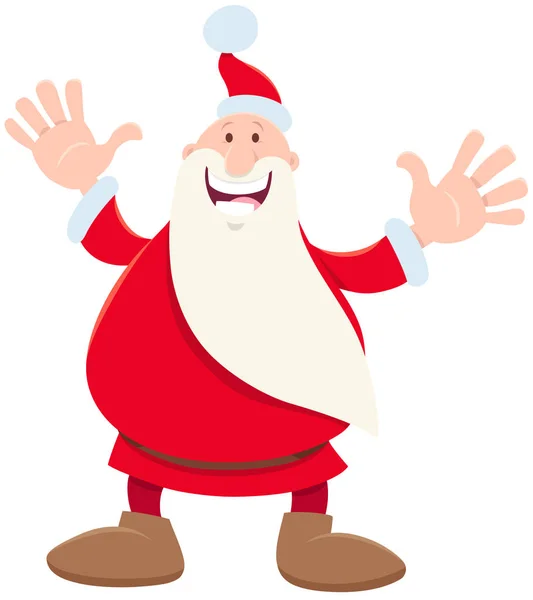 Divertido personaje de dibujos animados de Santa Claus en tiempo de Navidad — Vector de stock