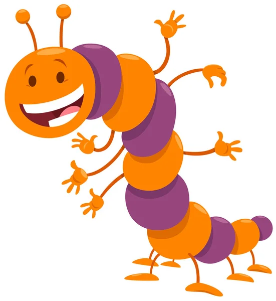 Divertente bruco insetto personaggio animale comico — Vettoriale Stock