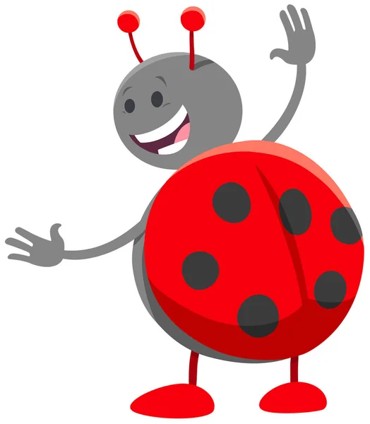 Funny ladybug insect comic animal character — Stock Vector