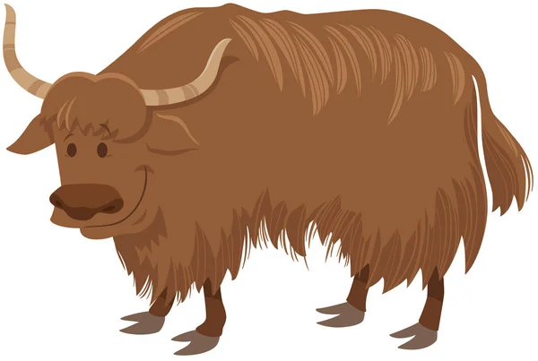 Yak kreskówka dzikie zwierzę charakter — Wektor stockowy