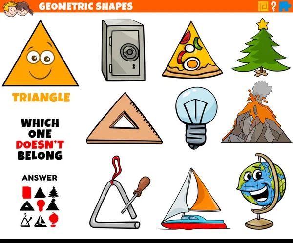 Triangle forme tâche éducative pour les enfants — Image vectorielle