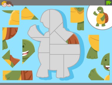 Çizgi film kaplumbağası ile yapboz oyunu