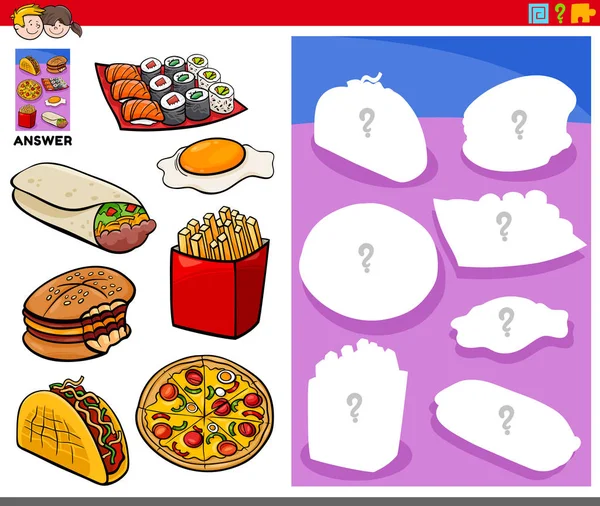 Gıda nesneleri ile oyunu eşleştirir — Stok Vektör