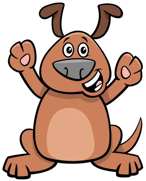 Dibujos animados feliz cachorro perro animal carácter — Vector de stock