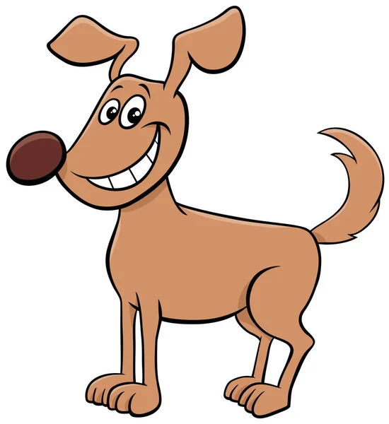 Dibujos animados feliz perro o cachorro animal carácter — Vector de stock