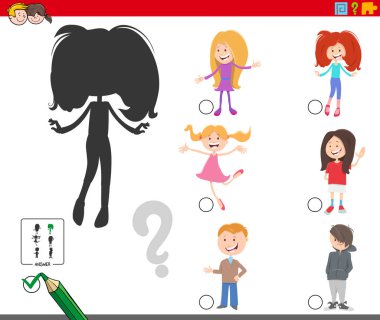 karikatür çocuk karakterleri ile gölge oyunu