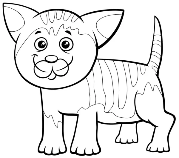 斑点子猫漫画キャラクターぬりえ本のページ — ストックベクタ