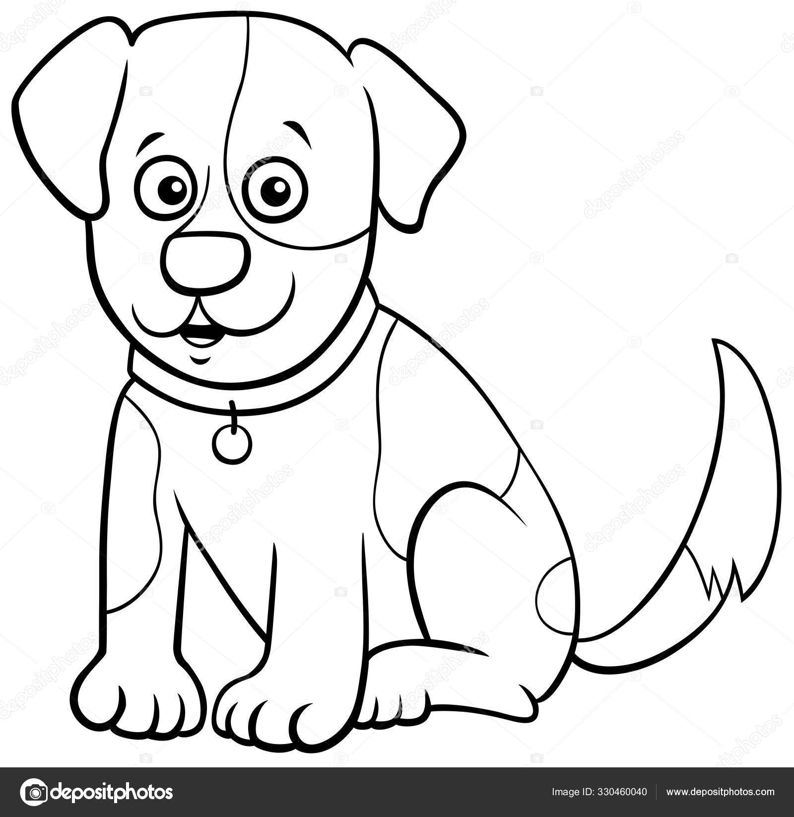 Spotted puppy cartoon character coloring book page Stock Vector Image ...