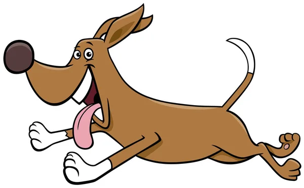 Cartone animato in esecuzione cane animale domestico personaggio — Vettoriale Stock