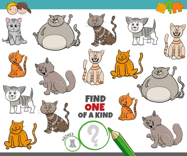 为有卡通猫的孩子们设计的一种游戏 — 图库矢量图片