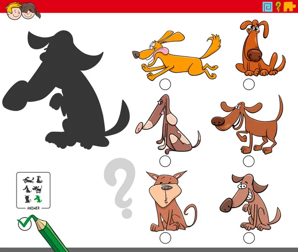 Juego de sombras con personajes de dibujos animados perro — Archivo Imágenes Vectoriales