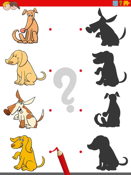Cień gry z psów znaków zwierząt — Wektor stockowy