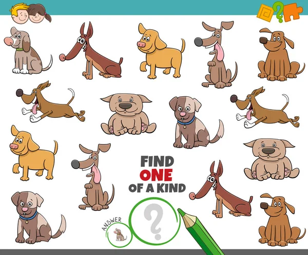 One of a kind game for children with dogs — 스톡 벡터