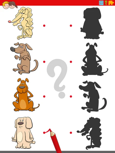 Jogo de sombra com cães personagens — Vetor de Stock