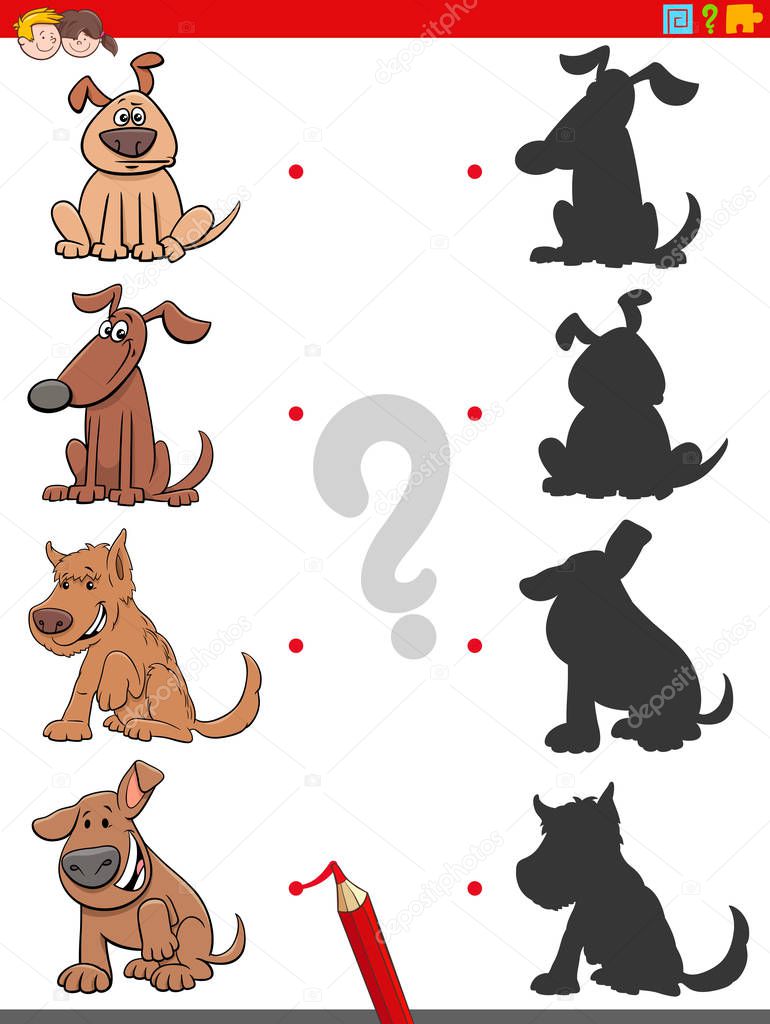shadow task with funny dogs characters