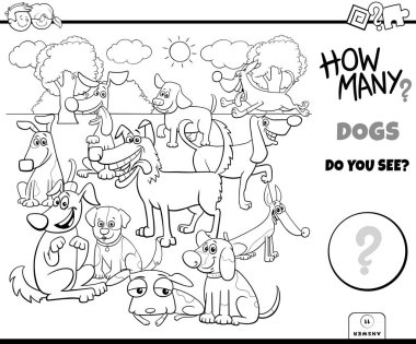 Köpekleri saymak eğitici oyun renk kitabı