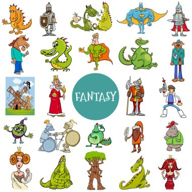 comic fantasy and fairy tale characters large set