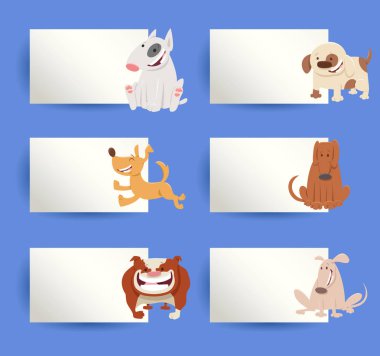 Komik Köpekler ve Beyaz Kartlı ya da Yönetim Kurulu Tebrik ya da İş Kartı Tasarımı Koleksiyonu Çizgi Filmleri