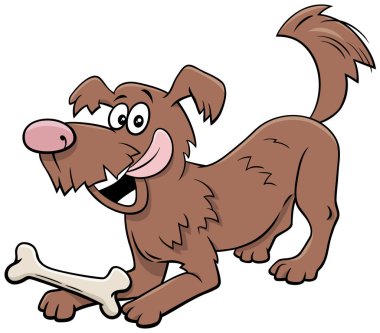 Mutlu Oyuncu Köpek Çizgi Roman Karakteri Kemikli