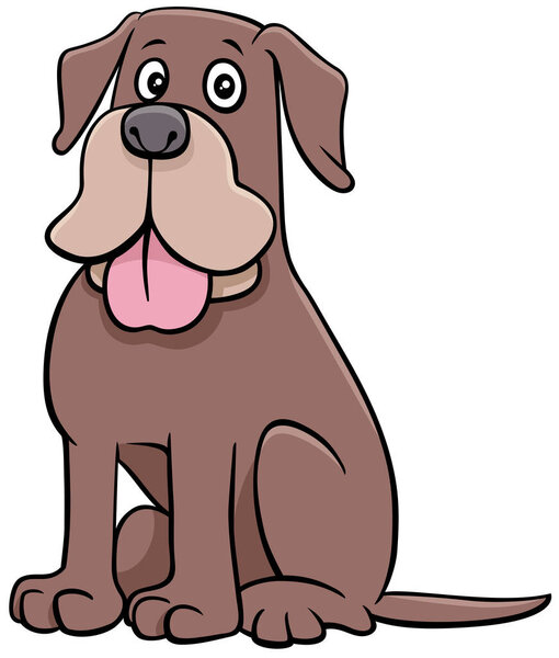 Cartoon Illustration of Funny Dog Comic Animal Character