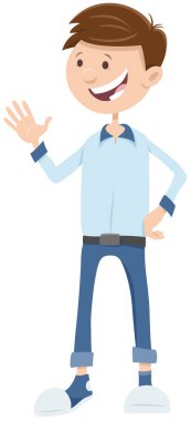 Komik İlköğretim veya Genç Çocuk Çizgi Roman Karakteri Çizgi Filmi