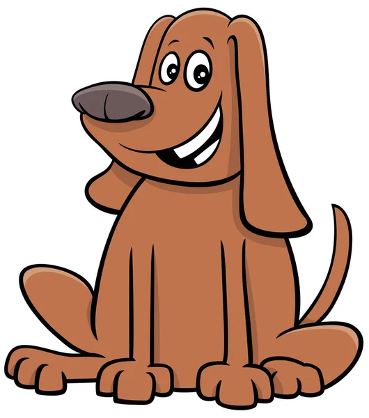 Cartoon Illustratie Van Happy Sitting Dog Comic Animal Character — Stockvector