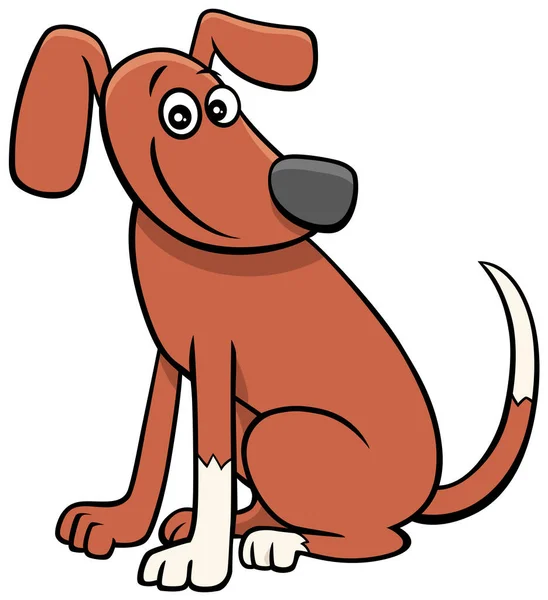 Dibujos Animados Ilustración Divertido Perro Cachorro Comic Animal Carácter — Vector de stock