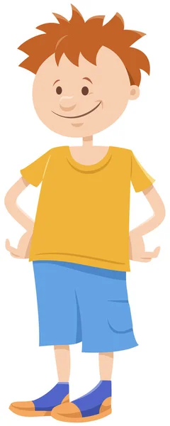 Cartoon Illustration Comic Elementary Teen Age Boy Character — Stock Vector