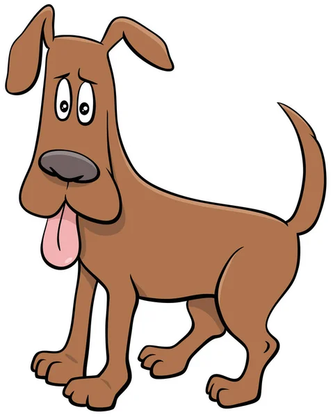 Cartoon Illustration Startled Dog Comic Animal Character Met Stuck Out — Stockvector