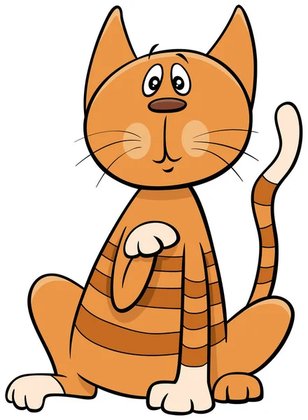 有趣而惊讶的猫或猫漫画动物角色的卡通说明 — 图库矢量图片