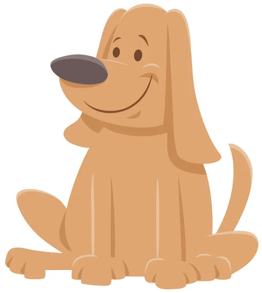Illustrazione Del Fumetto Del Personaggio Animale Divertente Del Cane Beige — Vettoriale Stock