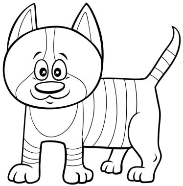 Şirin Kedi Yavrusu Çizgi Roman Karakteri Çizgi Roman Sayfasının Siyah ve Beyaz Çizgi Filmleri