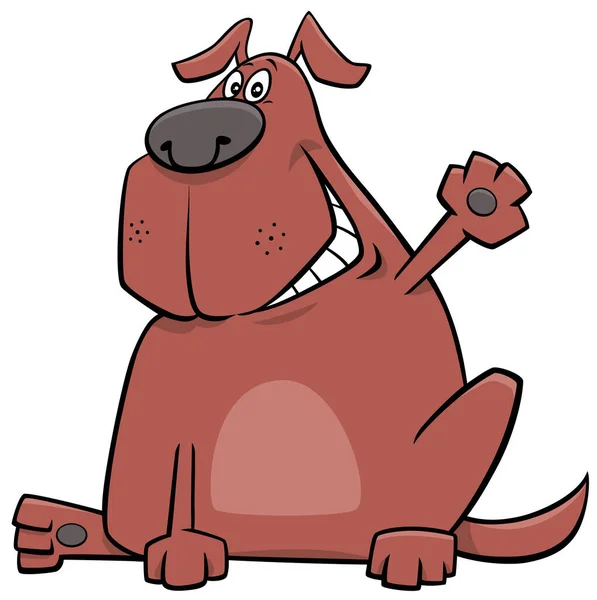 Dibujos Animados Ilustración Divertido Perro Marrón Cómic Animal Carácter — Vector de stock