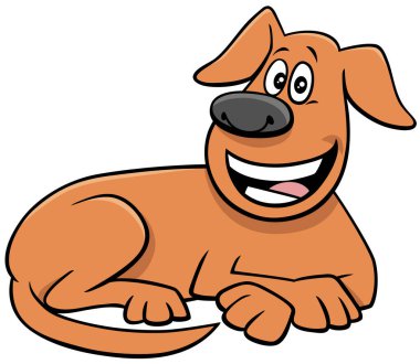 Mutlu Yalancı Köpek Çizgi Roman Hayvanı Karakteri Çizimi