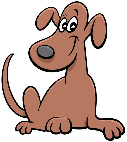 Cartoon Illustration Von Niedlichen Verspielten Hund Comic Animal Character — Stockvektor