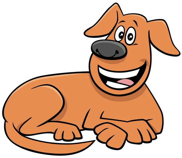 Cartoon Illustration Von Glücklich Liegendem Hund Comic Animal Character — Stockvektor