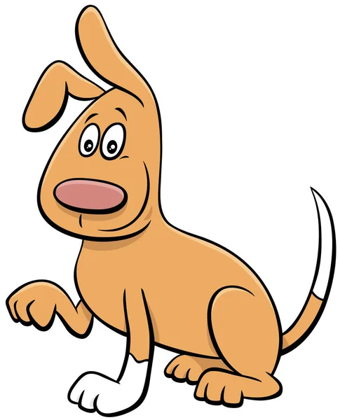 Cartoon Illustration Funny Playful Dog Comic Animal Character — Stock Vector