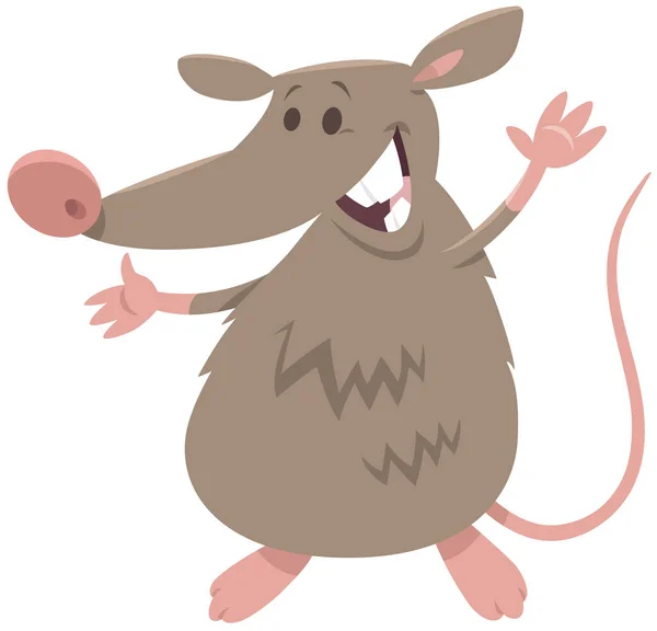Cartoon Illustration Funny Rat Rodent Animal Character — Stock Vector